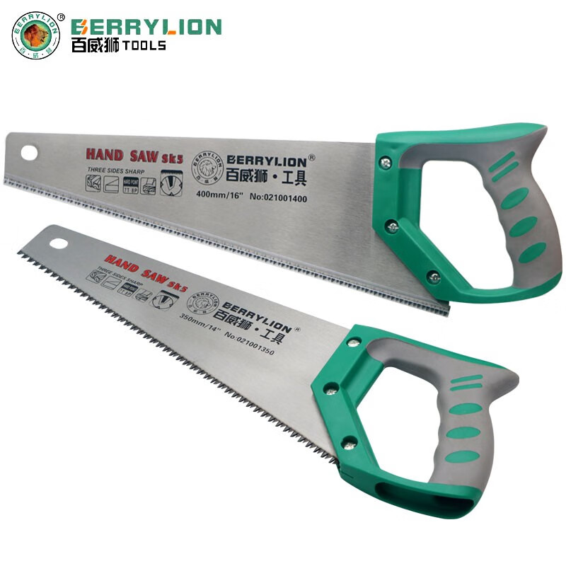 百威狮木工用手板锯木工锯子手拉锯伐木锯多功能65猛钢三.
